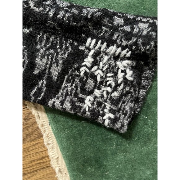 Free People Womens S Bohemian Fall Winter Scoop Neck Embroidered Sweater Hood Bk - Picture 8 of 9